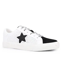 Grande - White Black Rhinestones Women's's Sneaker by