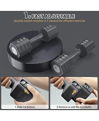 Adjustable Dumbbells Hand Weights Set: 4 In 1 Weight Each 2lb 3lb 4lb 5lb Free Weights Dumbbells Set