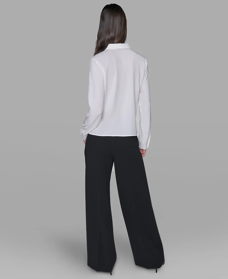Karl Lagerfeld Paris Petite Scene Woven Blouse