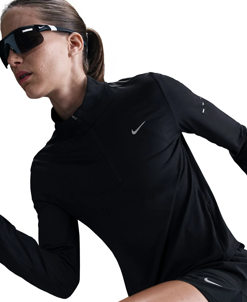 Nike Women's Swift Dri-fit Uv 1/4-Zip Running Top