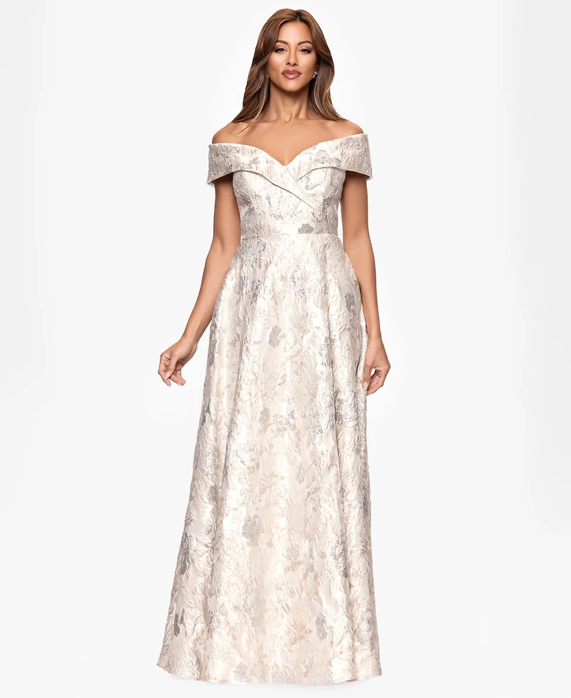 Xscape Women's Short Sleeve Maxi Dress