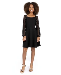 Speechless Big Girls Knee Length Long Sleeve Round Neck Dress