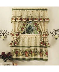 Goodgram Apple Blossom Complete 5 Piece Kitchen Curtain Tier Swag Set 58 In. W X 24 In. L