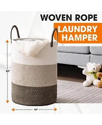 Cheer Collection Large Laundry Hamper (15x19.7") - 3 Tone Tan