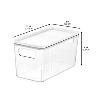 iDesign Pantry Bin with Lid for Kitchen - Set of 3 - Clear/White