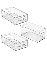 iDesign Plastic Stackable Pantry Bins with Handles, 3 Pack, Clear, Made in Usa