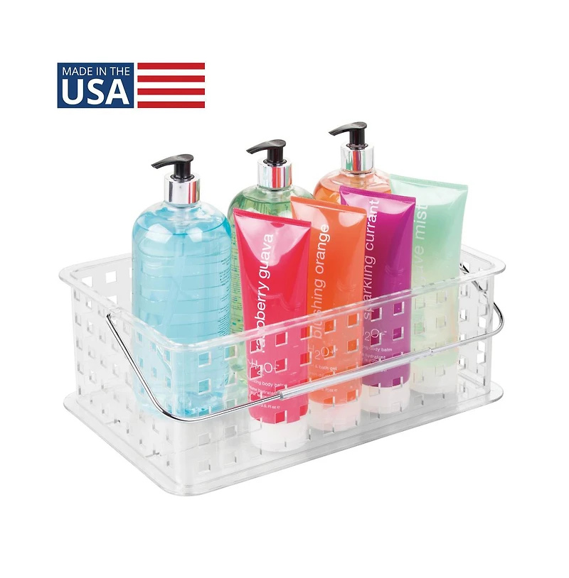 iDesign Large Stackable Shower Caddy Basket, Clear, Made in Usa