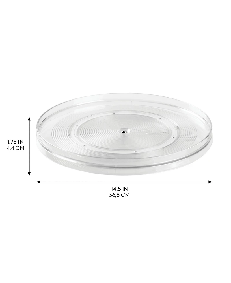 iDesign 14.5-Inch Round Lazy Susan Organizer - Set of 2 - Clear