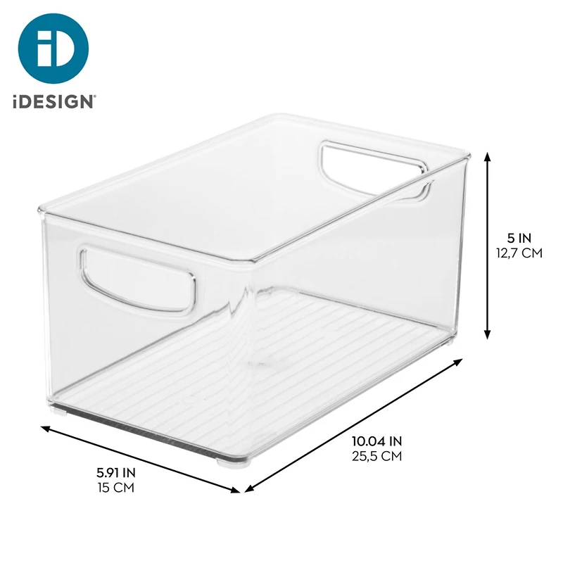 iDesign Plastic Stackable Pantry Bins with Handles, 6 Pack, Clear, Made in Usa