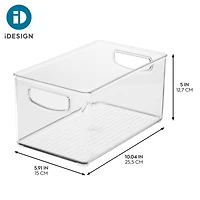 iDesign Plastic Stackable Pantry Bins with Handles, 6 Pack, Clear, Made in Usa
