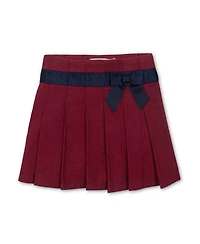 Hope & Henry Little and Big Girls' Organic Brushed Cotton Pleated Skirt with Bow