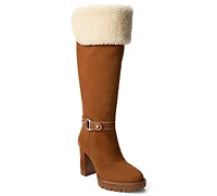 Lauren Ralph Lauren Women's Tasha Suede & Shearling Tall Heel Boot