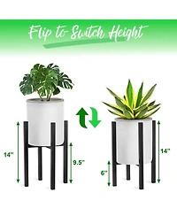 Sorbus Adjustable Metal Plant Stand – Mid Century Style Flower Pot Holder, 10 to 16 Inches Planter Stand for Modern Home Decor