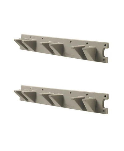 Suncast 2 Foot Wall Mount Long Handled Garden Tool Hanger Organizer (2 pack)
