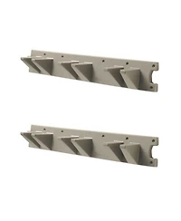 Suncast 2 Foot Wall Mount Long Handled Garden Tool Hanger Organizer (2 pack)
