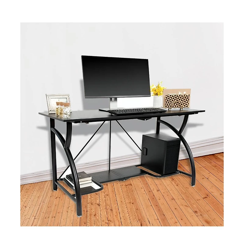 Origami Multi Purpose Folding Wooden Office Computer Furniture Table Desk, Black