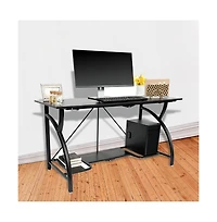 Origami Multi Purpose Folding Wooden Office Computer Furniture Table Desk, Black