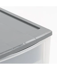 Iris Usa 6.5 Quart Gray Stackable Drawer, 5 Pack