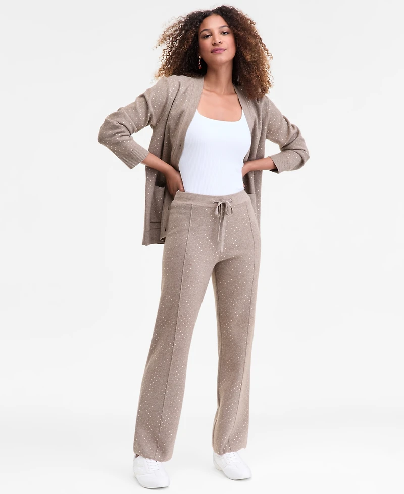 I.n.c. International Concepts Women's Rhinestone Drawstring-Waist Knit Pants, Macy's Exclusive