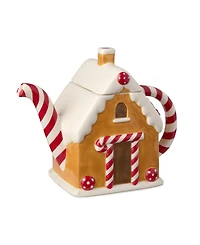 Certified International Santa's Retro Christmas 3-d Gingerbread Teapot
