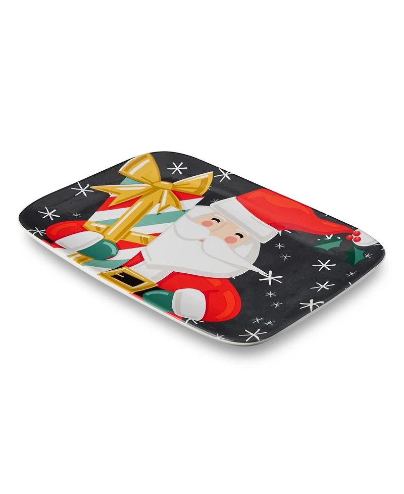 Certified International Christmas Whimsy Santa Rectangular Platter