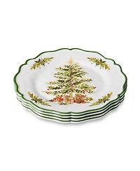 Certified International Holly Tree Melamine Dinner Plates, Set of 4
