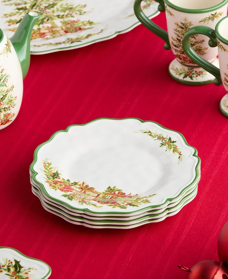 Certified International Holly Tree Melamine Salad Plates, Set of 4