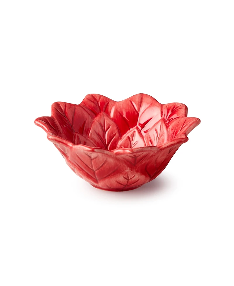 Certified International Winter Blooms Poinsettia Ice Cream Bowls, Set of 4