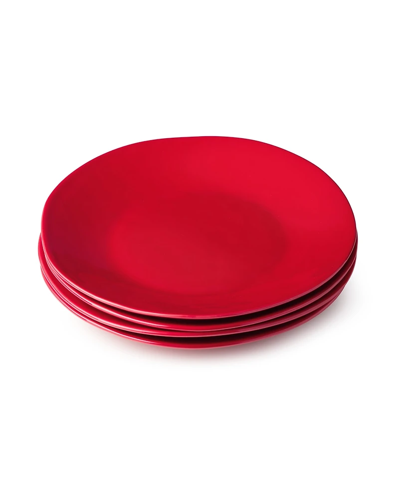 Certified International Berry Red Christmas Dinner Plates, Set of 4