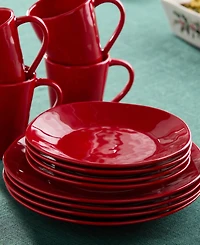 Certified International Berry Red Christmas Dessert Plates, Set of 4