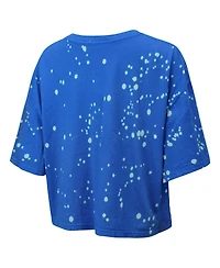 Majestic Women's Powder Blue Los Angeles Chargers Bleach Splatter Notch Neck Crop T-Shirt