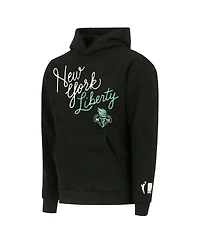 Round21 Men's and Women's Black New York Liberty Script Pullover Hoodie