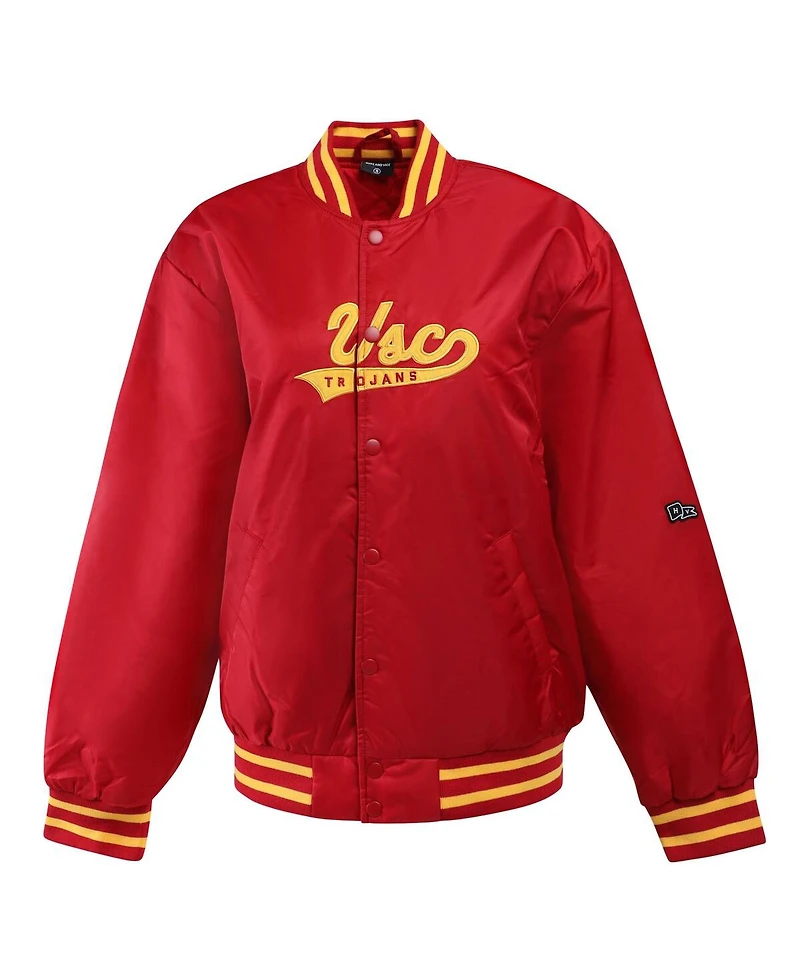 Hype And Vice Women's Cardinal Usc Trojans A-Game Varsity Full-Snap Jacket