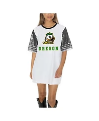 Gameday Couture Women's White Oregon Ducks Full Sequin Jersey Dress