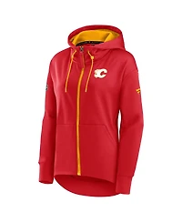 Fanatics Women's Red Calgary Flames Authentic Pro Rink Full-Zip Hoodie