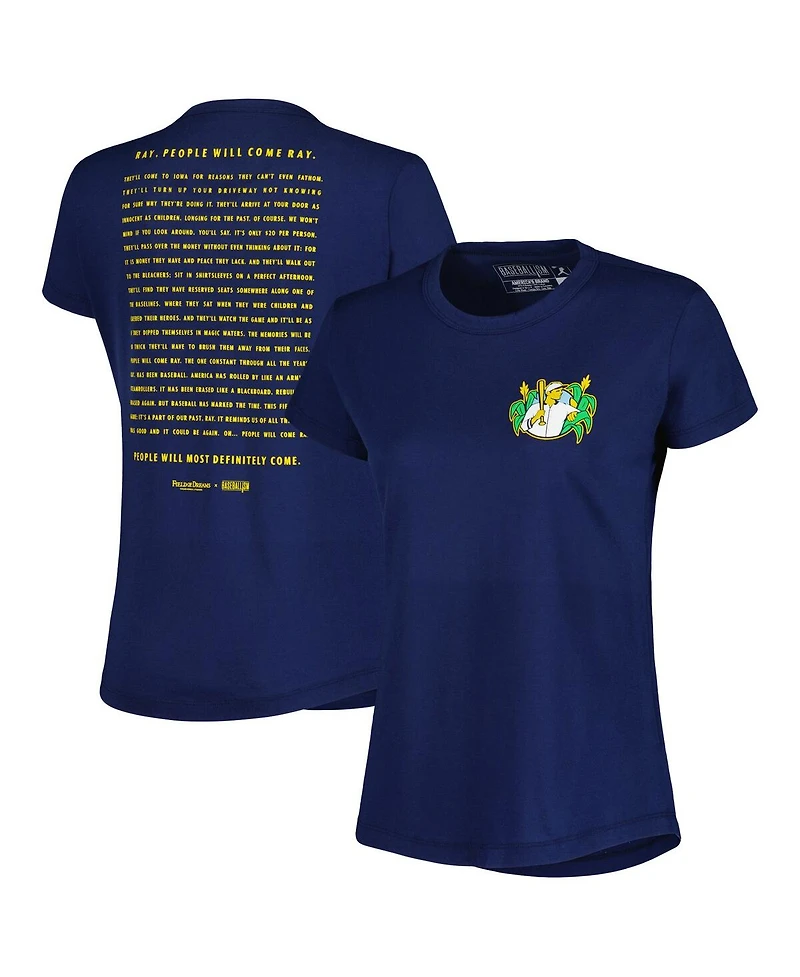 Baseballism Women's Navy Field of Dreams People Will Come T-Shirt