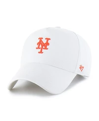 '47 Brand Men's White New York Mets Foundational Pinch Offside Adjustable Hat