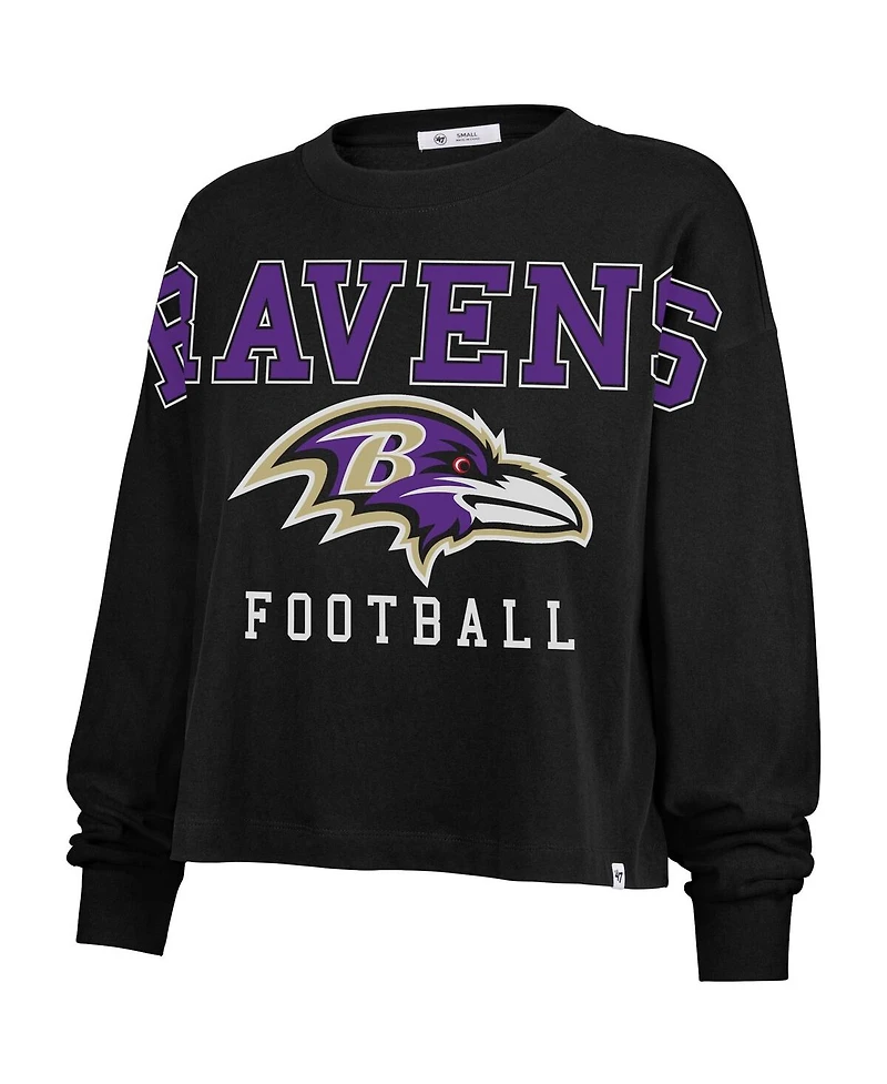 '47 Brand Women's Black Baltimore Ravens Outreach City Oversized Long Sleeve T-Shirt