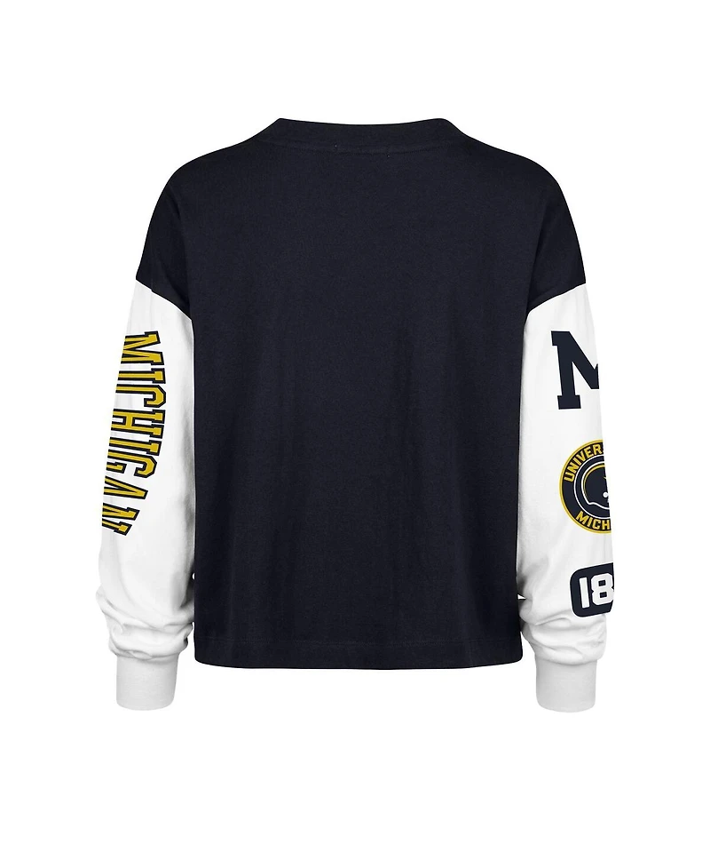 '47 Brand Women's Navy Michigan Wolverines Sydney Long Sleeve T-Shirt