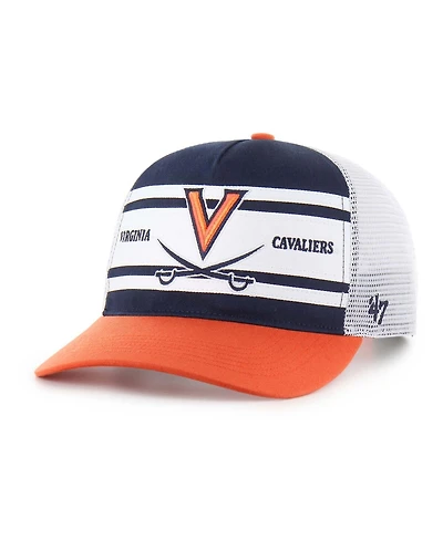 '47 Brand Big Boys and Girls Navy/Orange Virginia Cavaliers Super Stripe Hitch Adjustable Trucker Hat