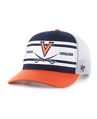 '47 Brand Big Boys and Girls Navy/Orange Virginia Cavaliers Super Stripe Hitch Adjustable Trucker Hat