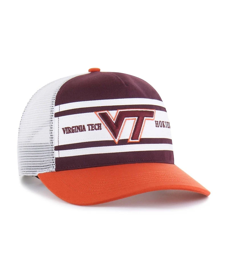 '47 Brand Big Boys and Girls Maroon/Orange Virginia Tech Hokies Super Stripe Hitch Adjustable Trucker Hat