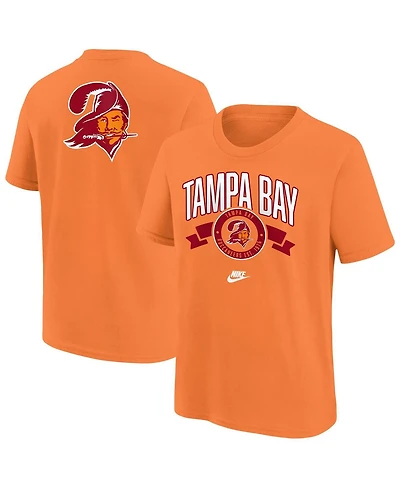 Nike Big Boys and Girls Orange Tampa Bay Buccaneers Rewind Front Back Essential T-Shirt