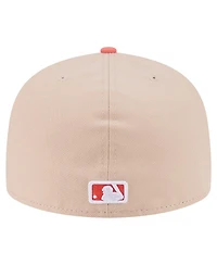 New Era Men's Light Beige/Coral Detroit Tigers Two-Tone Color Pack A-Frame 59FIFTY Fitted Hat