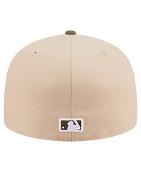 New Era Men's Light Beige/Olive York Yankees Two-Tone Color Pack A-Frame 59FIFTY Fitted Hat