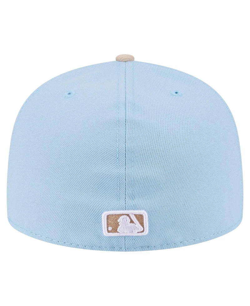 New Era Men's Light Blue/Cream Detroit Tigers Two-Tone Color Pack A-Frame 59FIFTY Fitted Hat