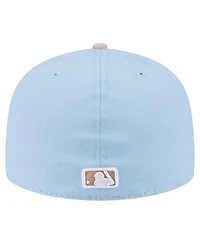 New Era Men's Light Blue/Cream Detroit Tigers Two-Tone Color Pack A-Frame 59FIFTY Fitted Hat