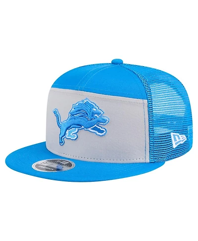New Era Men's Gray/Blue Detroit Lions Outdoor Split Panel 9FIFTY Snapback Hat