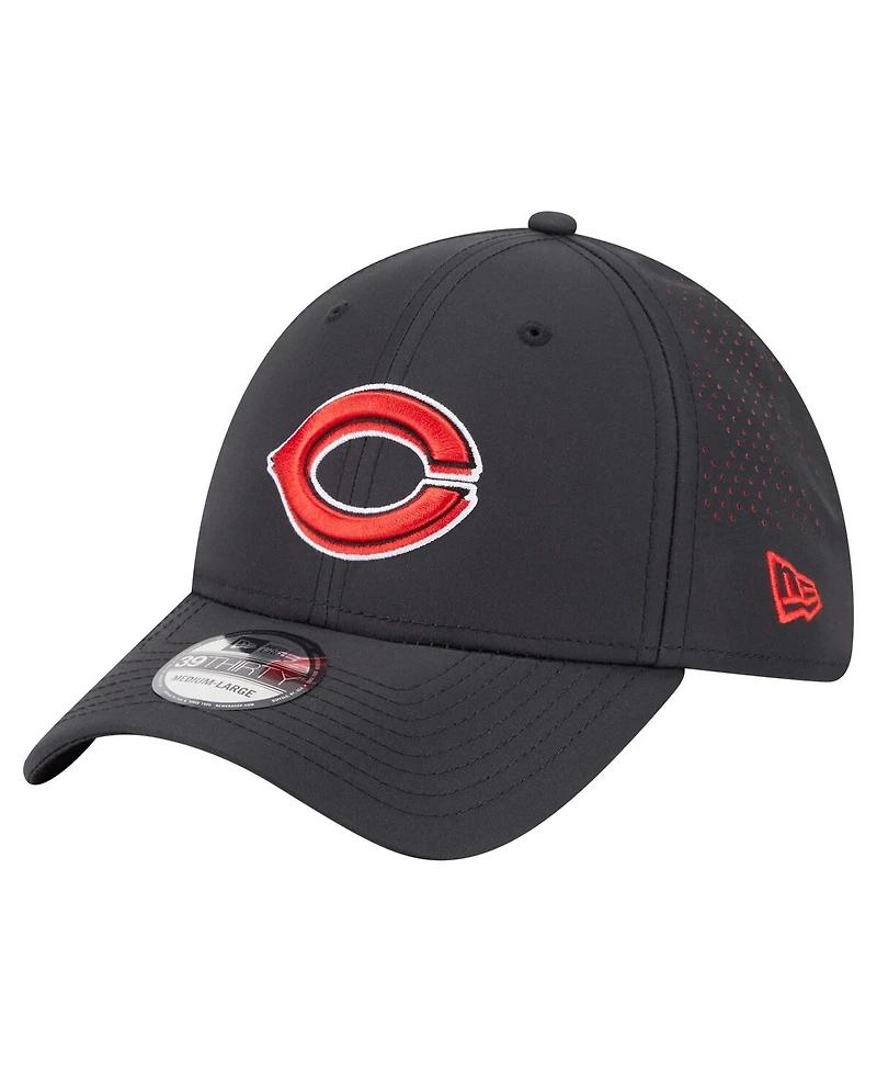 New Era Men's Black Cincinnati Reds Night 39THIRTY Flex Hat