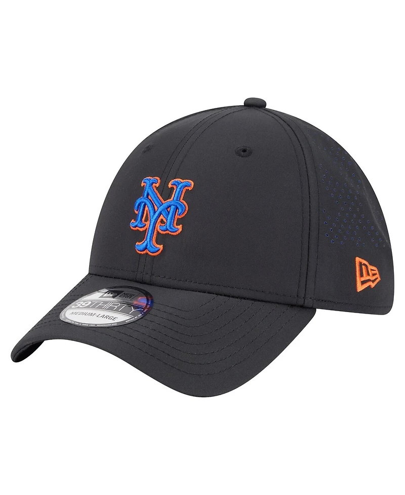New Era Men's Black New York Mets Night 39THIRTY Flex Hat